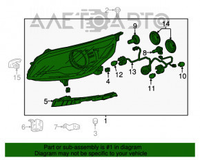 Far stânga față goală Chevrolet Malibu 13-15 halogen