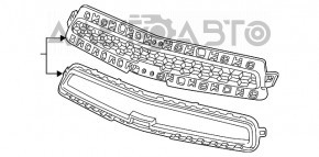 Решетка радиатора grill верхняя Chevrolet Malibu 13 дорест хром