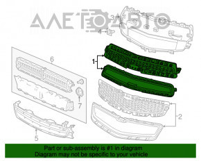 Grila radiatorului de sus Chevrolet Malibu 13, cromată