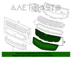 Grila radiatorului central pentru Chevrolet Malibu 13, cromată