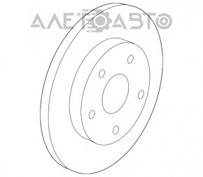 Placă de frână spate stânga Chevrolet Malibu 13-15 290/12mm ruginită.