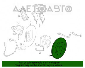 Placă de frână spate stânga Chevrolet Malibu 13-15 290/12mm ruginită.