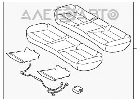 Задний ряд сидений 2 ряд Hyundai Elantra AD 17-18 тряпка, сер, под химчистку