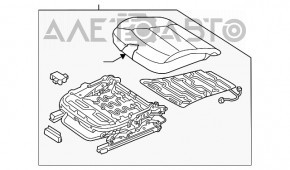 Scaun de pasager Hyundai Elantra AD 17-20 fără airbag, material textil gri, ars, necesită curățare