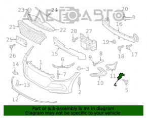 Suportul pentru bara de protecție față stânga Hyundai Elantra AD 17-18 pre-restilizare.