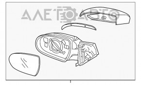 Зеркало боковое левое Hyundai Elantra AD 17-20 BSM, подогрев