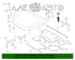 Manerul de deschidere a capotei interioare Hyundai Tucson 16-20