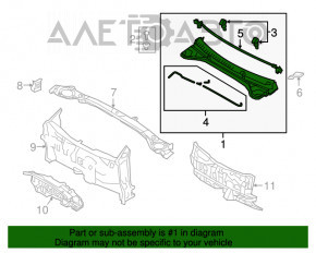 Grila stergatoarelor din plastic Hyundai Elantra AD 17-20