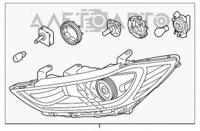 Фара передняя правая голая Hyundai Elantra AD 17-18 usa