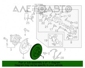 Placă de frână spate stânga Hyundai Elantra AD 17-20 10mm