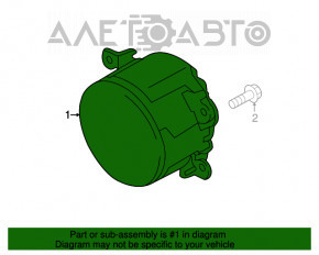 Farul de ceață stânga pentru Ford Mustang mk6 15-17 LED cu defect de conectare