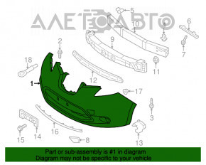 Бампер передний голый Nissan Leaf 13-17