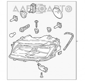 Far fata stanga VW Tiguan 18-naked halogen nou original OEM