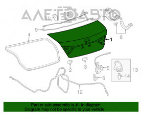 Крышка багажника Toyota Camry v55 15-17 usa серебро 1J9