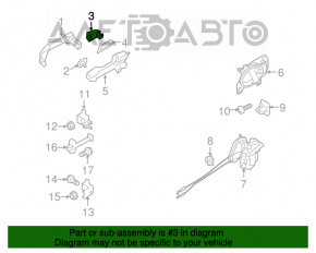 Manerul exterior al ușii din spate dreapta Nissan Versa 12-19 SUA este structurat