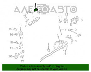 Manerul exterior al ușii din față stânga Nissan Versa 12-19 SUA, structura neagră