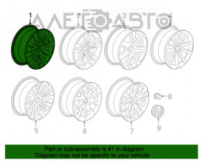 Set de jante R17 4 bucăți Cadillac CTS 14- tip 1, gri