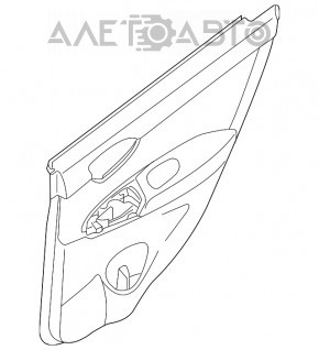 Обшивка двери карточка задняя правая Nissan Sentra 13-19 черн кожа, дефект