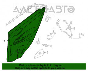 Обшивка двери карточка задняя правая Nissan Sentra 13-19 черн кожа, дефект