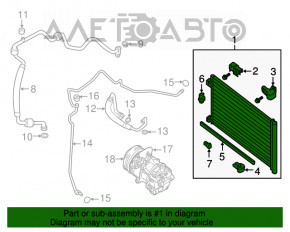 Radiatorul condensatorului de aer condiționat Nissan Sentra 13-19 1.8