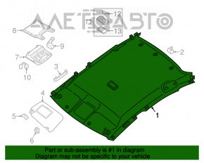 Acoperirea plafonului Nissan Sentra 15-19 fără panoramic, zgârieturi