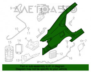 Aripa spate dreapta Nissan Sentra 13-19 argintie.