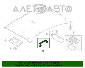 Ручка потолка задняя правая Nissan Versa 12-19 usa, серый