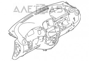 Panoul frontal cu AIRBAG pentru Nissan Versa 12-19 SUA, negru.