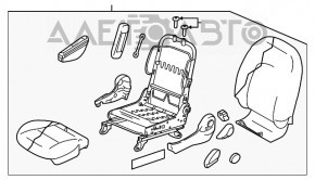 Scaunul șoferului Nissan Versa 12-19 SUA fără airbag, material textil negru.