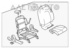 Scaunul de pasager Nissan Versa 12-19 SUA fără airbag, material textil negru.