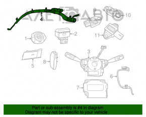 Perna de aerbag laterală stânga pentru Fiat 500 12-17