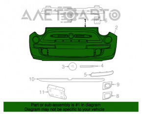 Бампер передний голый Fiat 500 12-17