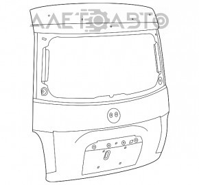 Ușa portbagajului goală Fiat 500 12-17 grafit PAJ tijă