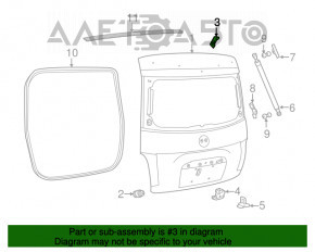 Buclea ușii portbagajului stânga Fiat 500 12-19