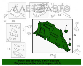 Capacul arcului stâng Ford Explorer 11-15 negru