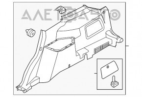 Capacul arcului drept Ford Explorer 11-15 negru.