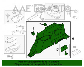 Capacul arcului drept Ford Explorer 11-15 negru.