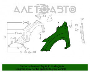 Aripa dreapta fata Subaru Impreza 17- GK albastru K3X