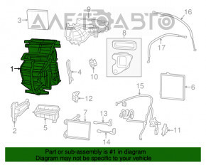 Корпус печки голый Fiat 500 12-13