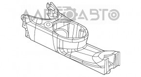 Consola centrală cu suport pentru pahare pentru Fiat 500 12-19, negru