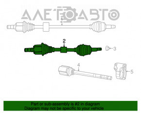 Ax cu came față stânga Fiat 500 12-17, cutie de viteze manuală