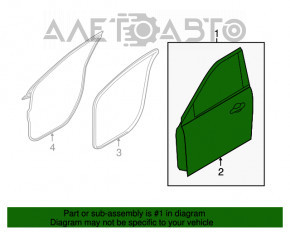 Ușă asamblată față dreapta Ford Explorer 11-19 alb YZ, manere