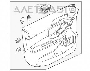 Capacul ușii cartonașul din față dreapta Ford Explorer 11-15, piele gri închis, pliat în partea de jos.