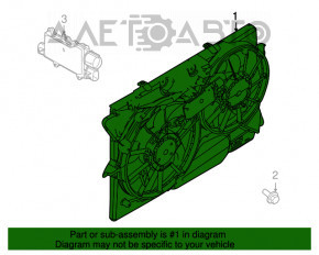 Difuzorul carcasei radiatorului asamblat Ford Explorer 11-19 3.5