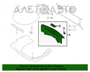 Capacul portbagajului Ford Explorer 11-15 negru, prinderea este ruptă, uzată.