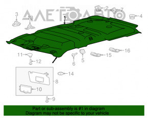 Acoperirea tavanului pentru Ford Explorer 11-15 fără panoramică, de culoare neagră.