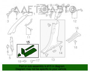 Capac prag spate stânga Ford Explorer 11-19 negru, suport rupt