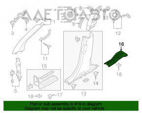 Накладка порога задняя правая Ford Explorer 11-19 черн, потерта