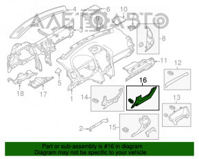 Capacul genunchiului șoferului Ford Explorer 11-15, pentru modelul pre-restilizare, are suportul rupt și zgârieturi