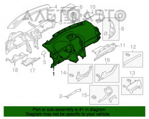 Торпедо передняя панель без AIRBAG Ford Explorer 11-15 дорест